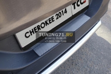 Накладка на задний бампер (декоративная) Jeep Cherokee 2014 (Sport, Longitude, Limited)
